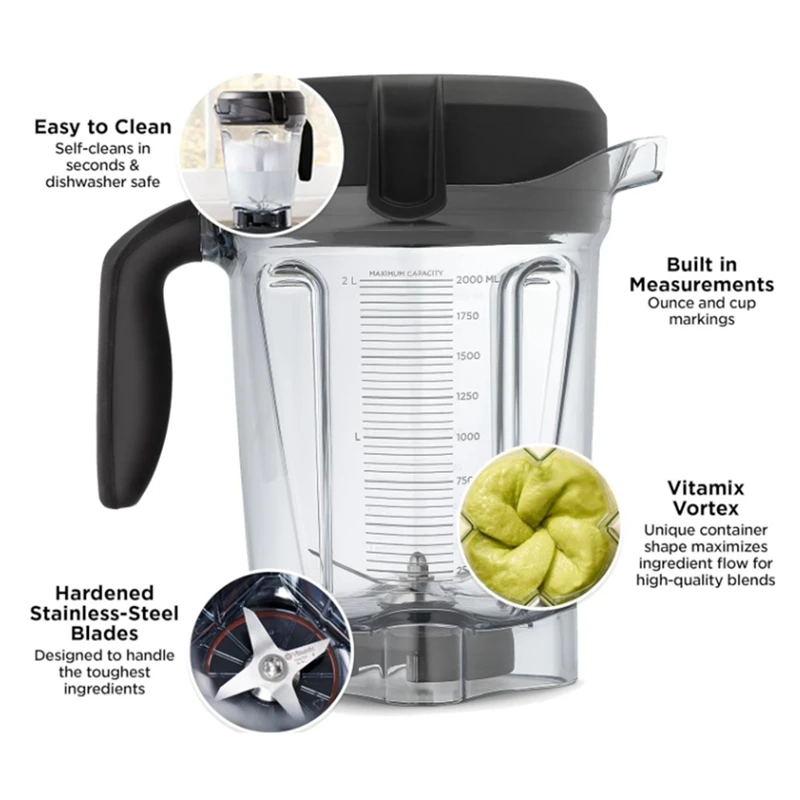 AB43-Vitamix ブレンダーピッチャー 64 オンス薄型交換用 Vitamix 750 5300 コンテナジャーカップ蓋とブレード付き