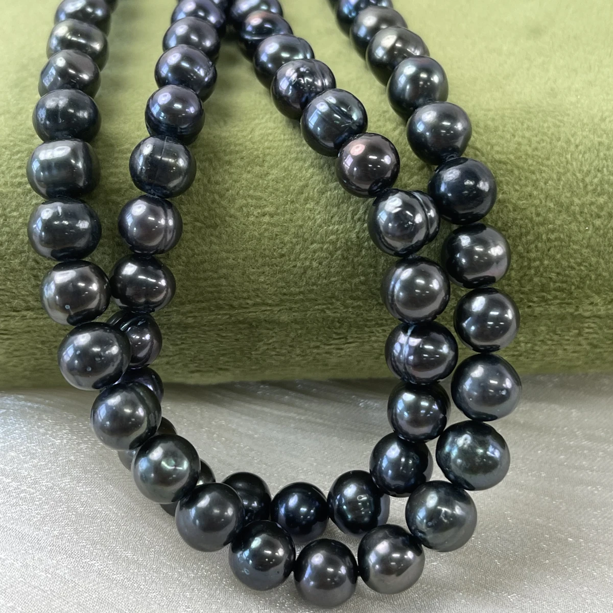 

9-10mm AA+ Natural Freshwater Pearls Black Near Round Beads for Jewelry Making DIY Necklace Bracelets Handicrafts Accessories