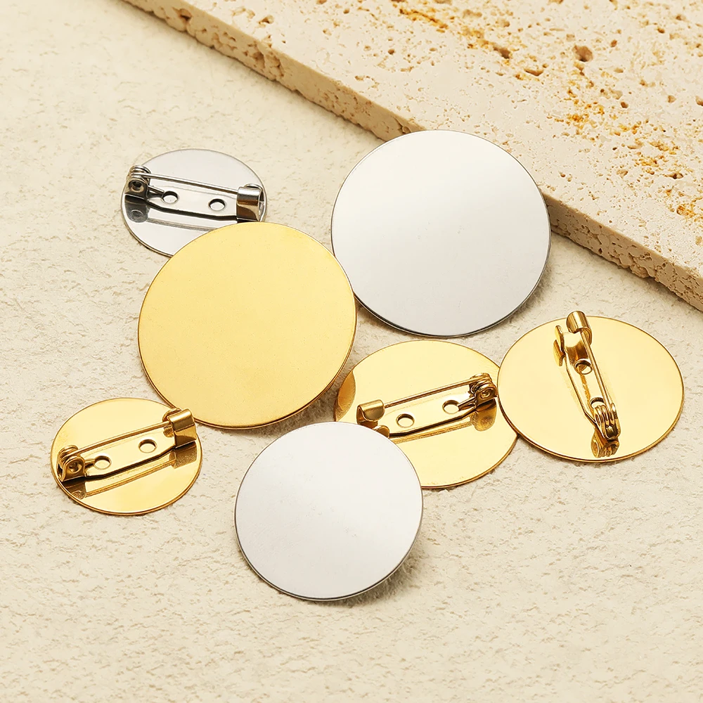 10 Stück Edelstahl 15mm 20mm Broschen-Basen, leere Fassungen für Cabochons und Kameos für DIY-Schmuckzubehör und Kleidungsdekoration – Detail 4