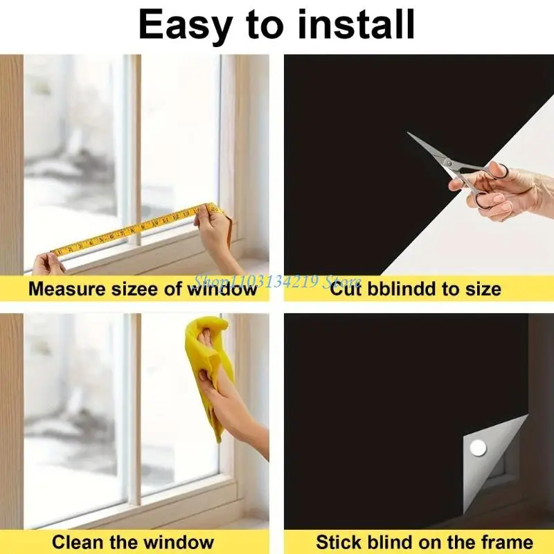 N5KC Travel Blackout Curtain Blind Window Thermaled Insulated Curtains Bedroom Nurserys Black Curtain DIY Window Cover for Dorm