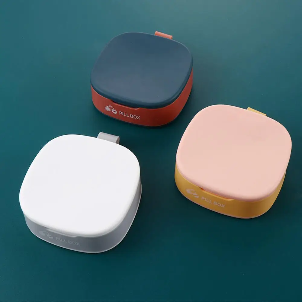 Plastic Portable Candy Box Seal Travel Medicine Tablet Dispenser 4 Grids Pill Box Pill Case Storage Box