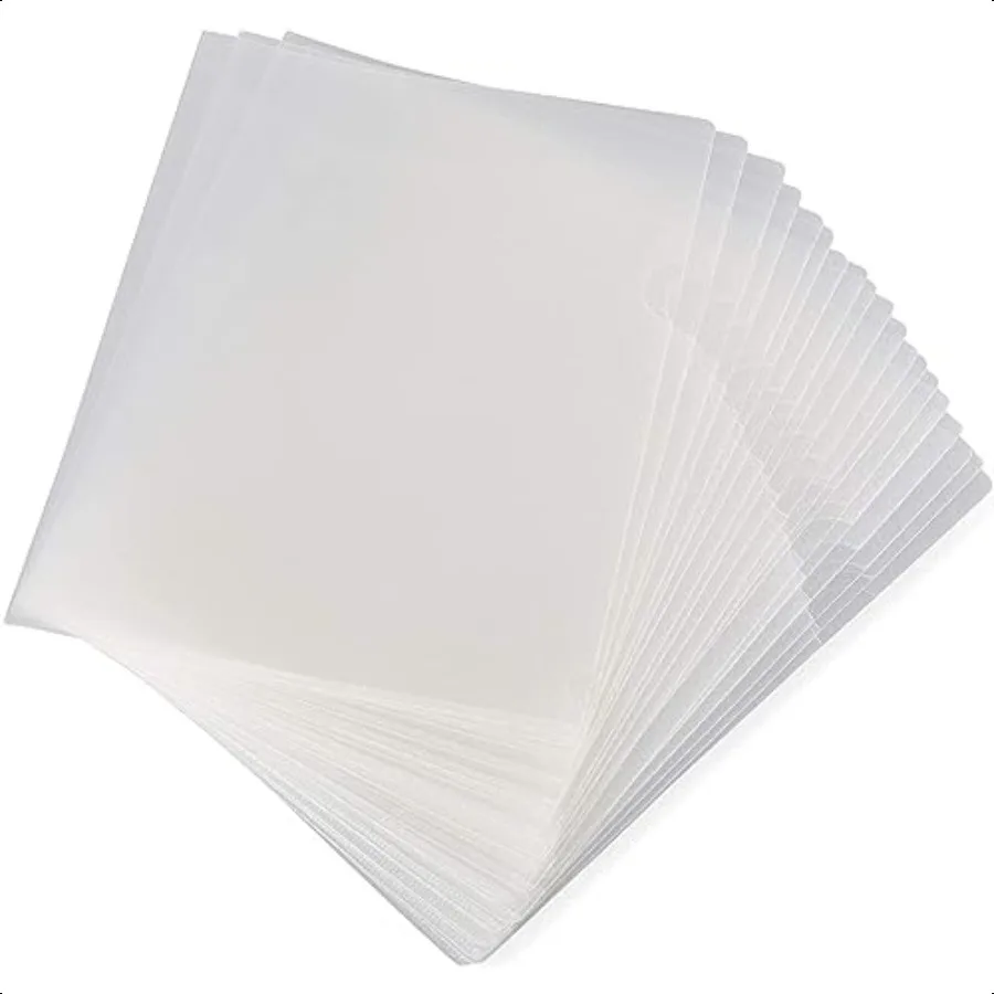 

24Pack Clear Project Protector Plastic Folders for Letter Size Documents 11.4 x 8.9 Inches