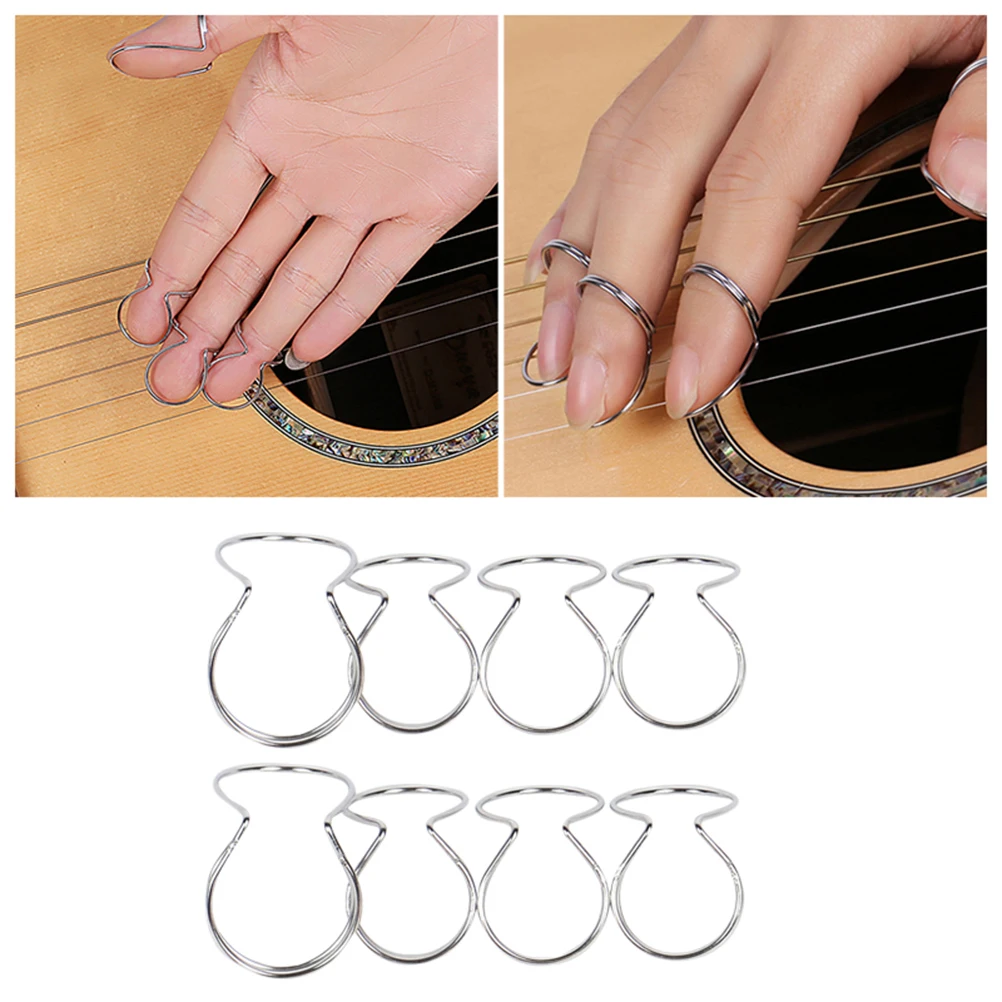 

2 Set Metal Finger Guitar Picks Thumb Electric Nail Accessories Finger-tip