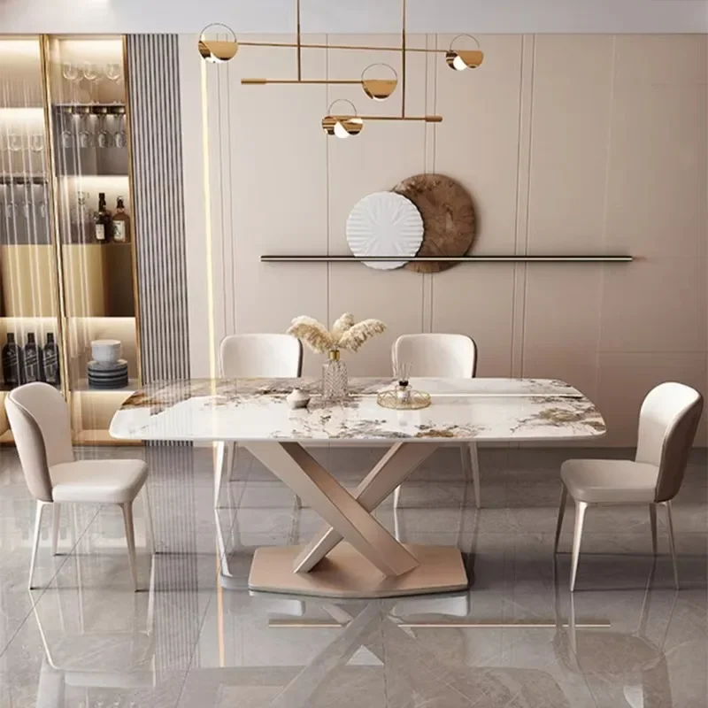 Party Unique Nordic Dining Table Gold Legs Metal Marble Luxury Restaurant Tables Kitchen Living Room Mesas De Comedor Furniture