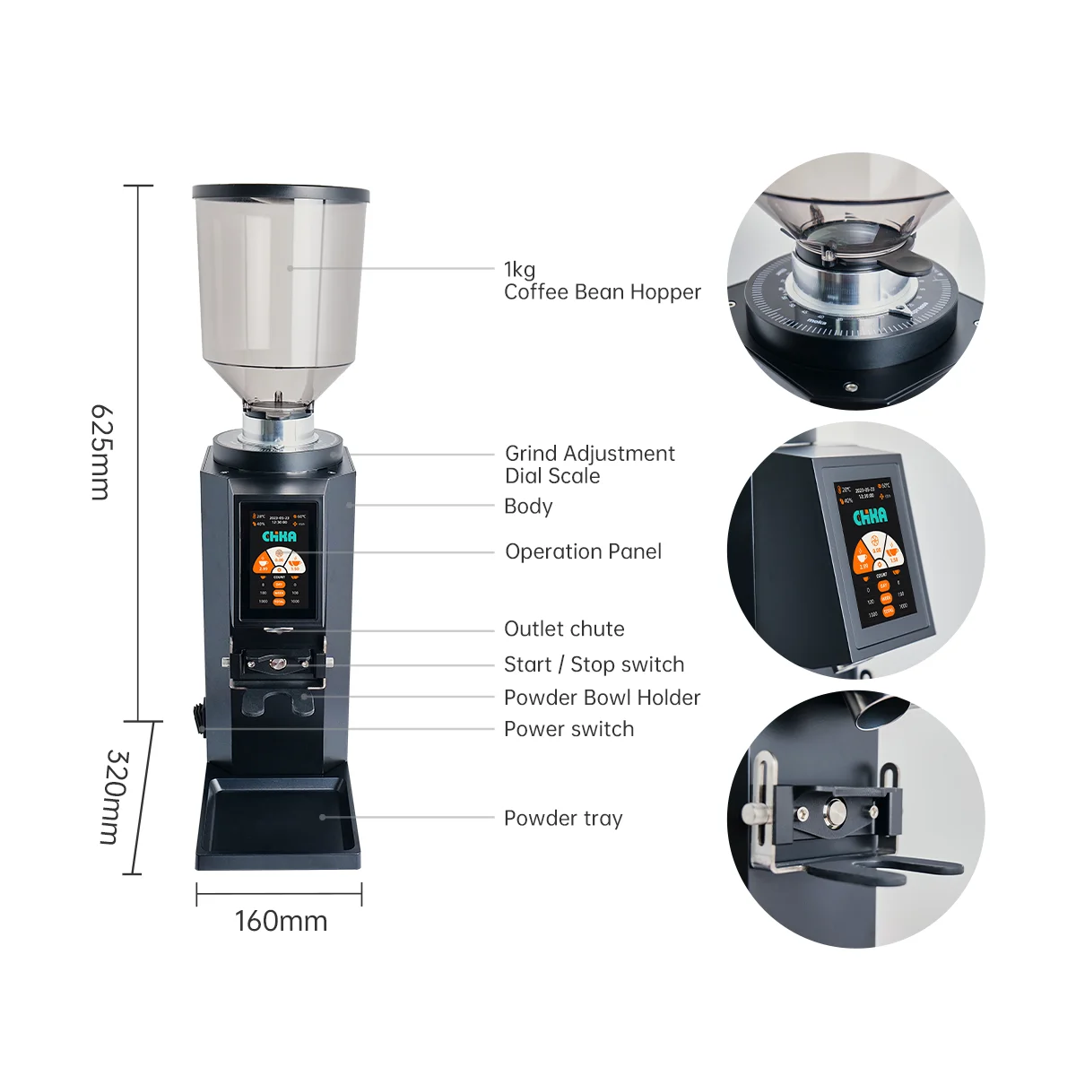 ZF83 Electric Espresso Machine CE Certified Stainless Steel Aluminum Commercial Hotel Use French Automatic Coffee Grinder ZF83