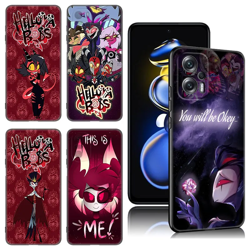 Anime Helluva Boss Phone Case For Xiaomi POCO X3 X4 NFC F5 M2 M3 M4 M6 X5 Pro F3 F4 GT 5G C31 C55 M5S Black Silicone Cover