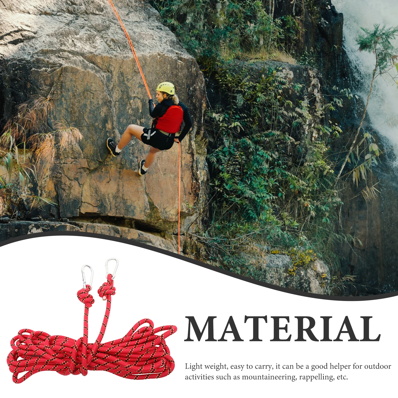 

Climbing Rope Safety Rope Lightweight Durable Escape Hiking Camping Outdoor Activities Snorkeling Ropes Tree Ropes Gym Harness