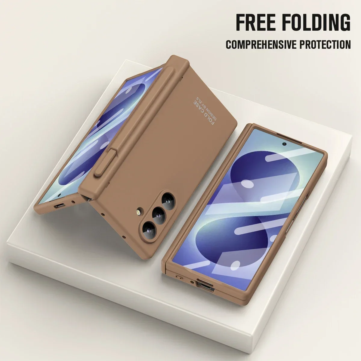 For Samsung Galaxy Z Fold 8 Ultra/ Fold7/ Fold6 / 5/4/3 Phone Case with Tempered Film Micro-Sandblasting Process And Pen Groove