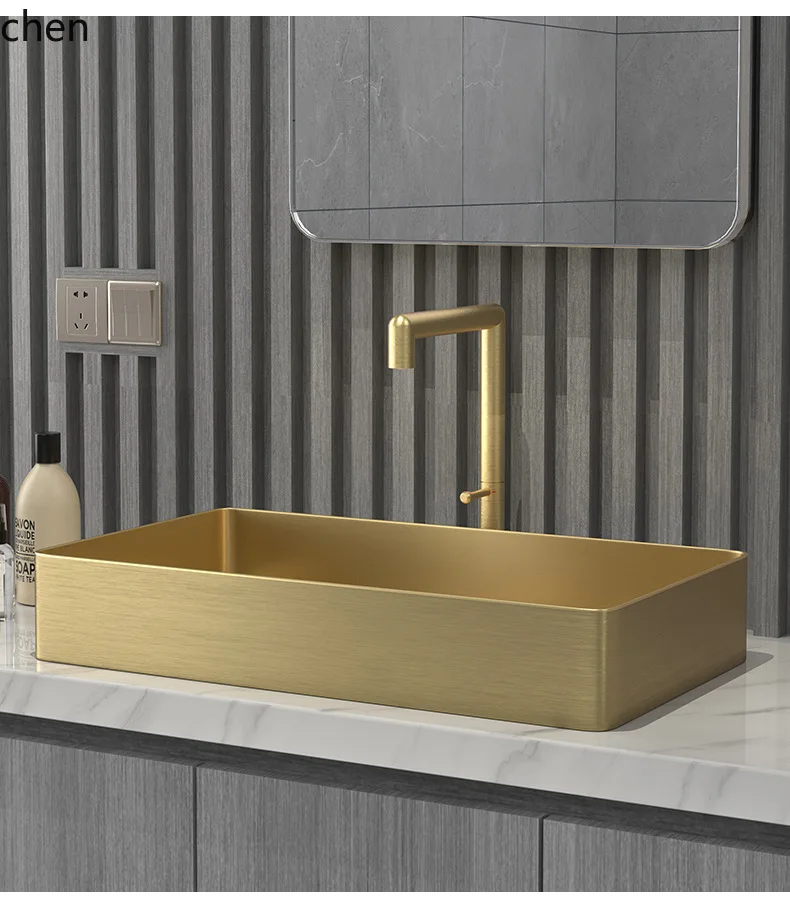 HXL Stainless Steel Sink Thickened Square Countertop Single Basin Wash Basin