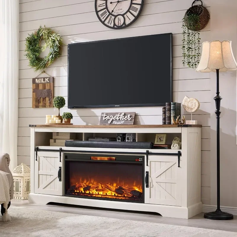 OKD Fireplace TV Stand for 80 Inch TV, 33