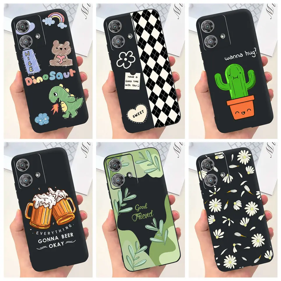 Cactus Daisy Fashion Bumper For Motorola Moto Edge 40 Neo 5G Case Edge 40 5G Cover Funda For Edge40 40Neo Soft Silicone Coques