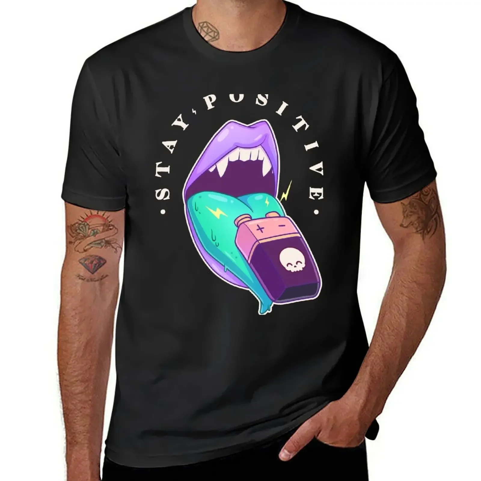 

Stay Positive Pastel Vampire Mouth - Kawaii Krypt T-Shirt anime t shirts designer shirts basketball graphic tees men tshirt