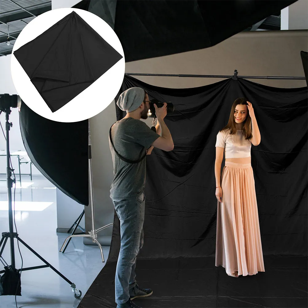 

1Pcs Premium Thickened Black Photography Backdrop Cloth Heavy Duty Foldable Background Fabric for Studio Home Party Hotel