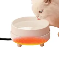 Bowl Bowl Water Heated Cat Dispenser Cat Drinking Water Pet Ceramic Fountain Bowl Rechargeable Noiseless Water Animal Heating