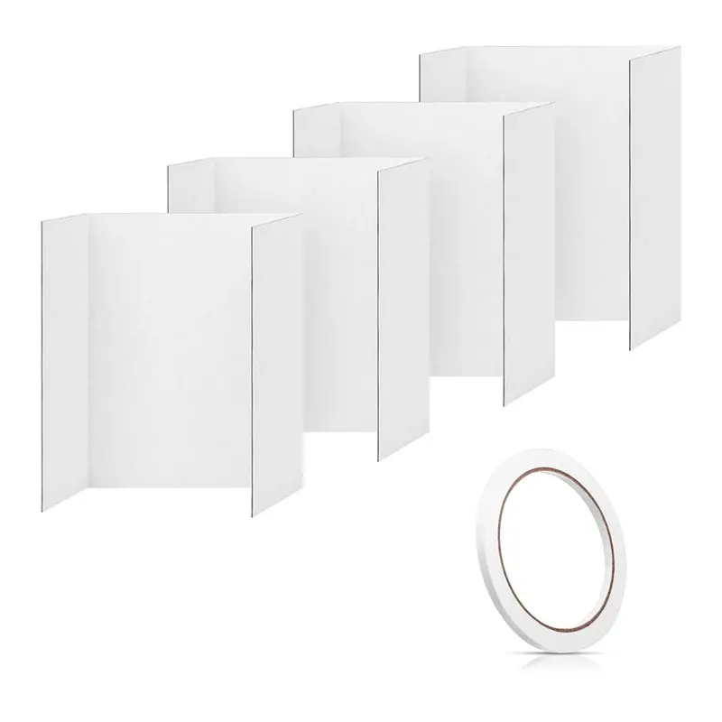 ABRW-4 Pcs Fold Presentation Board Comes With Sticky Accessories,Corrugated Presentation