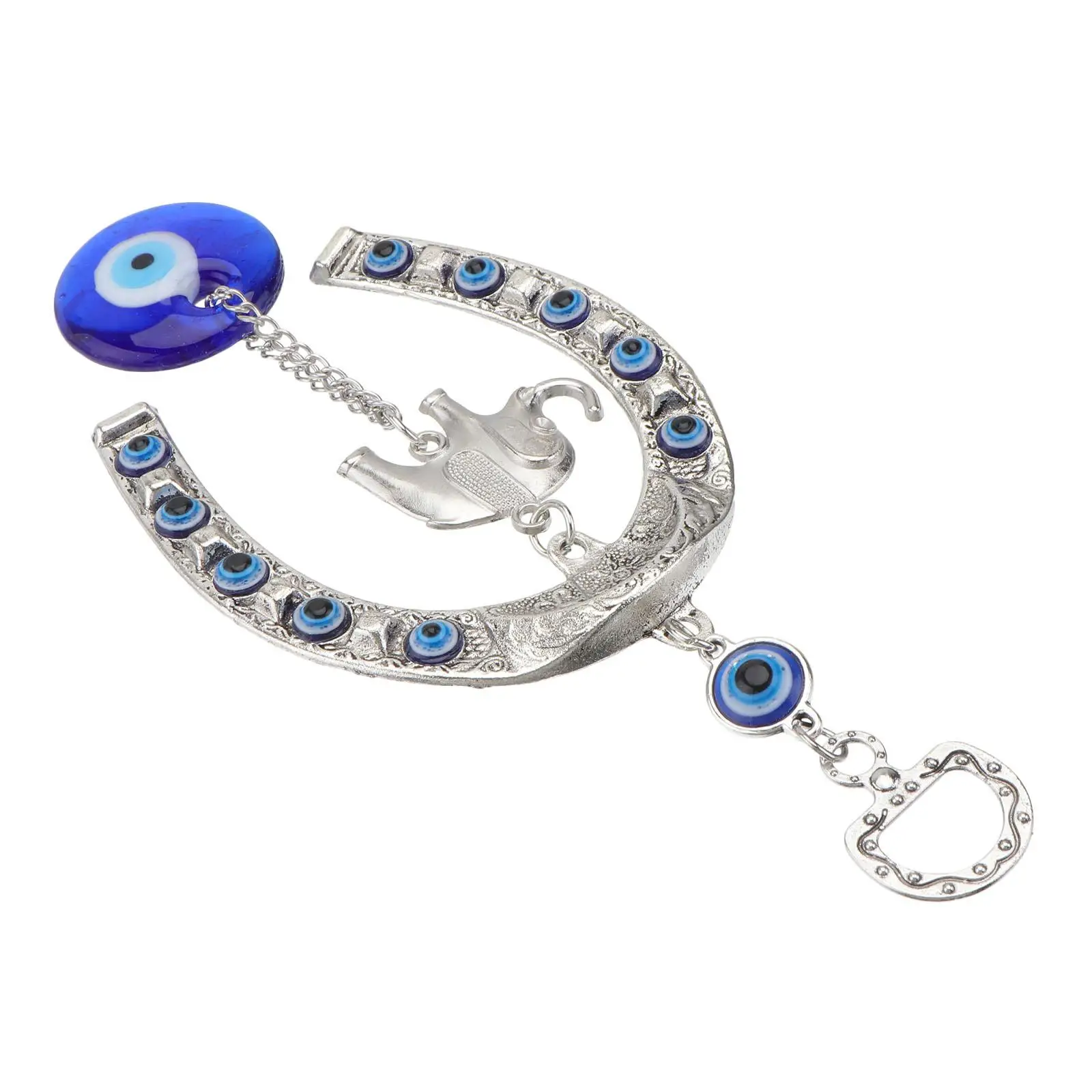 

Blue Eye Charm Eyes Hanging Pendant Horseshoe Elephant Shape Shoes Blessing Decor Alloy Turkish