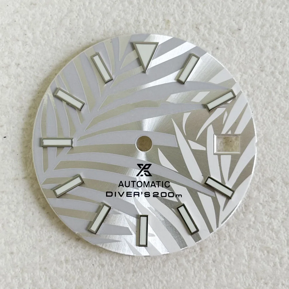 leaf 28.5mm S Logo Green Luminous Dial Suitable For NH35 4R 7S Japanese Automatic NH36 dial Movement 29mm water ripple s dial