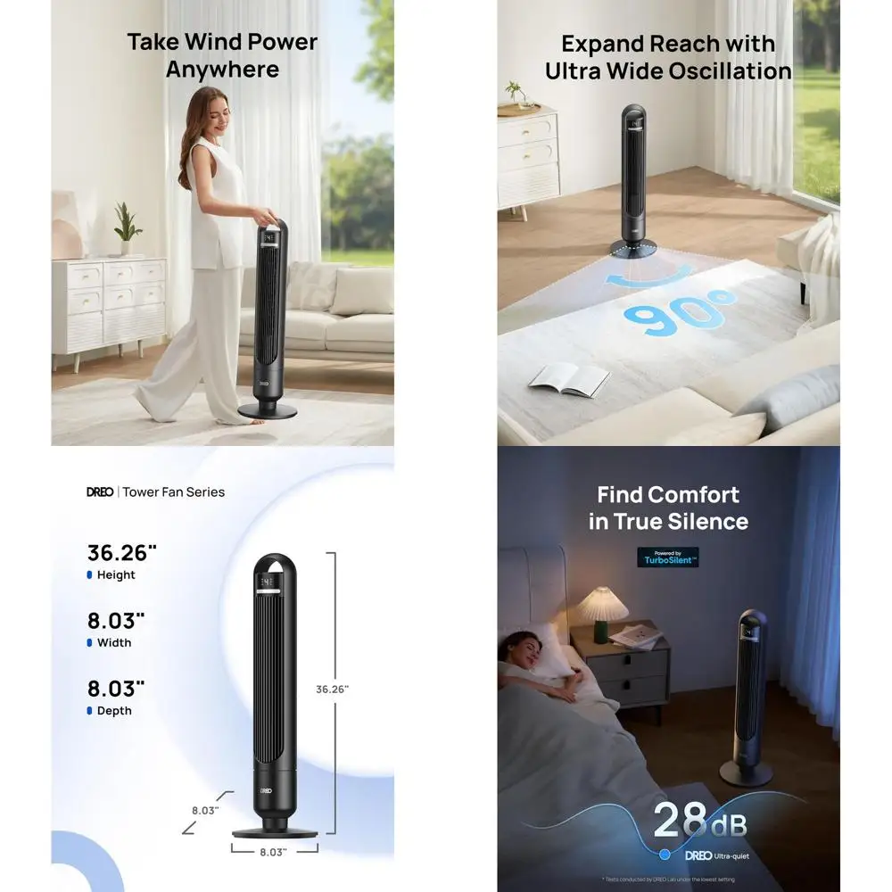 

Тихий 90 ° Осциллирующий напольный вентилятор с 4 скоростями, 3 режимами, таймером сна, пультом ДУ, идеально подходит для спальни, гостиной, офиса