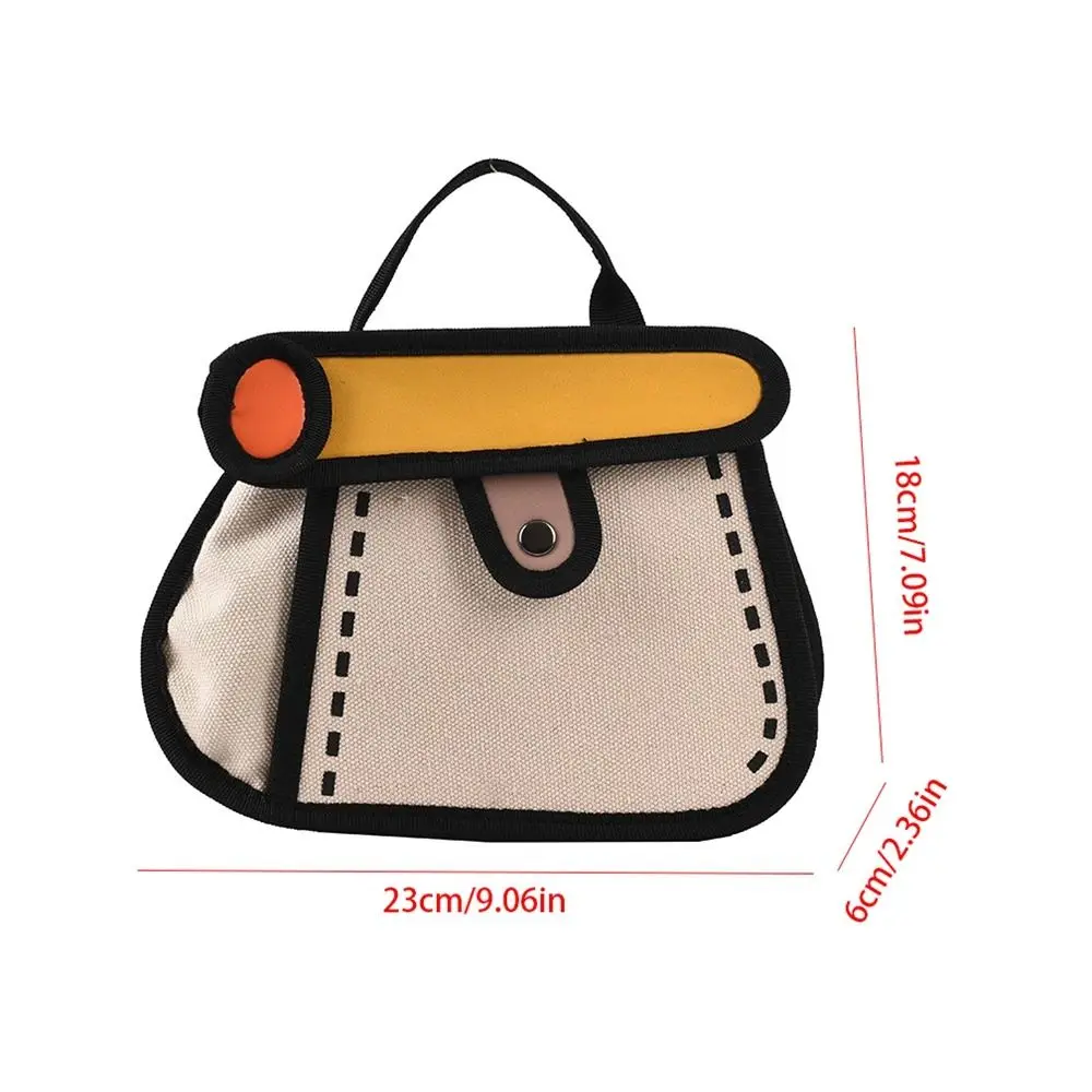 Canvas Comic Crossbody Bag Personality Handbag 2D Anime Chain Shoulder Bag All-match Cartoon Graffiti Messenger Bag Girls