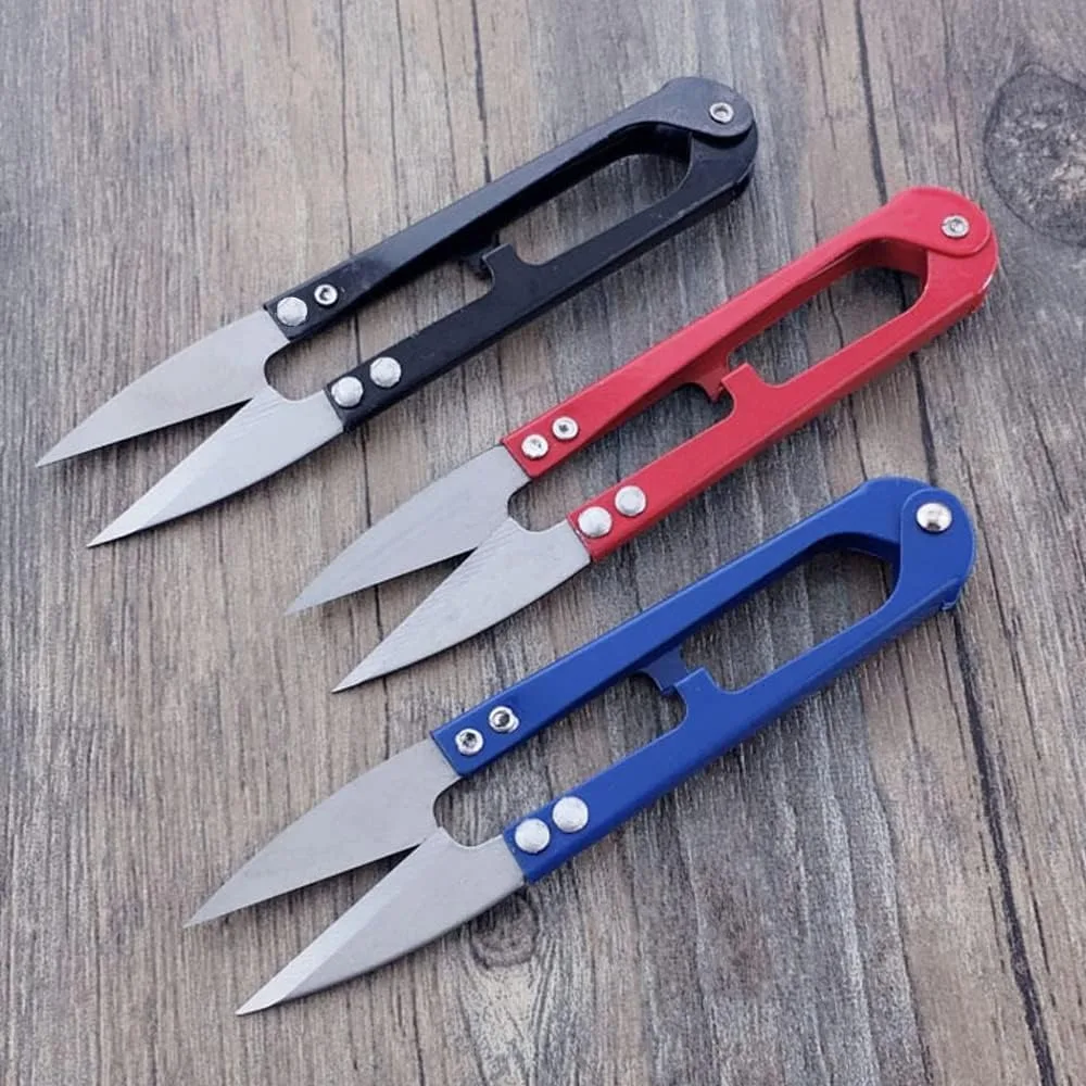 4 Stück Fadenschneider, Nähscheren, Trimmzangen, U-förmiger Garnschneider für Stickerei, Kreuzstich, Nähen, Basteln (Farbe zufällig) – Detail 4