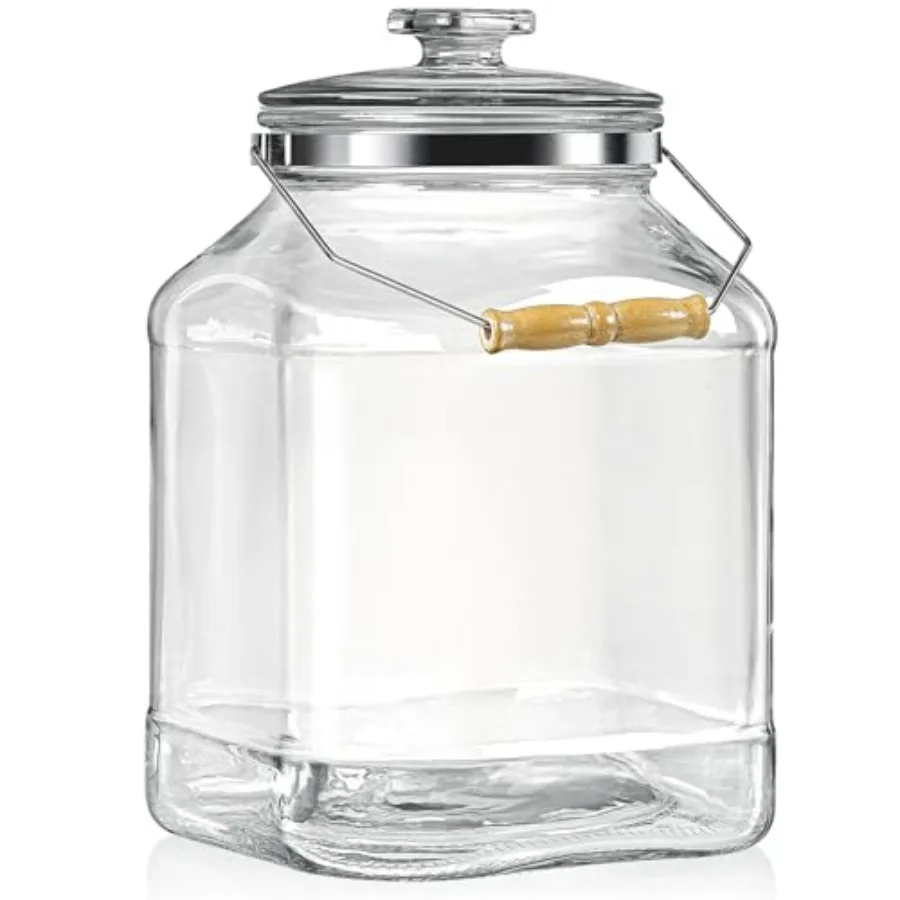 

2.5 Gallon HeavyDuty Glass Storage Jars with Wide 5.5 Opening and Handles Extra Large Glass Containers Ideal for Kitchen Organi