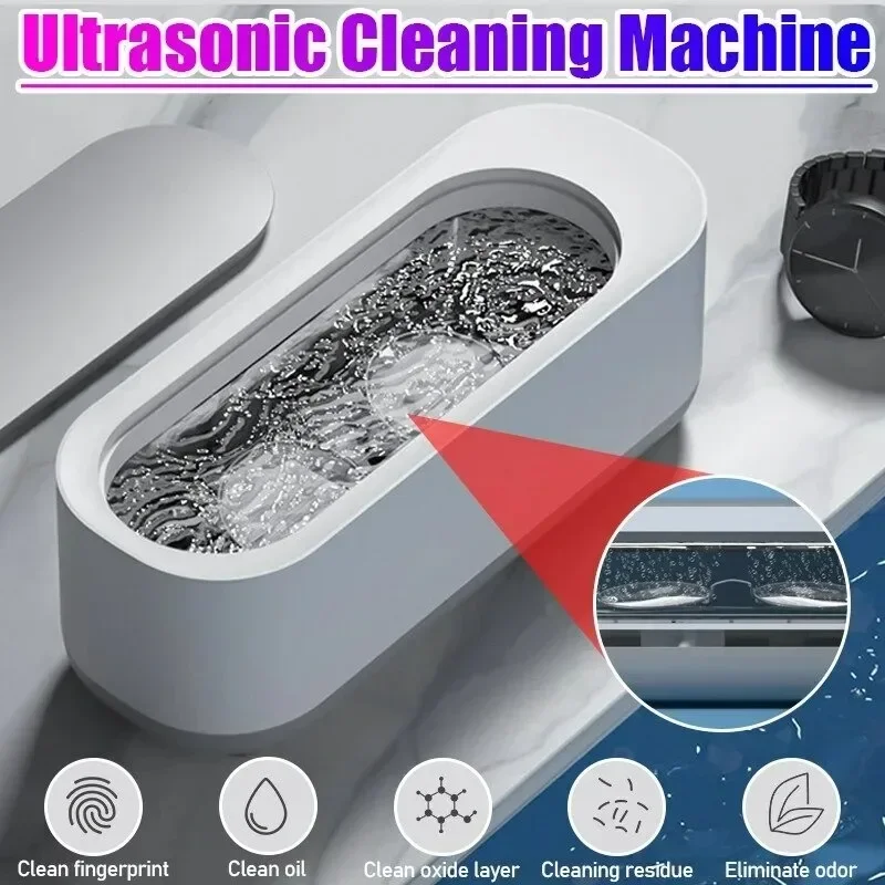 

One Button Intelligent Cleaner Vibration Cleaning Machine Portable Cleaners For Washing Jewelry Glasses Watch Small Ring Clean