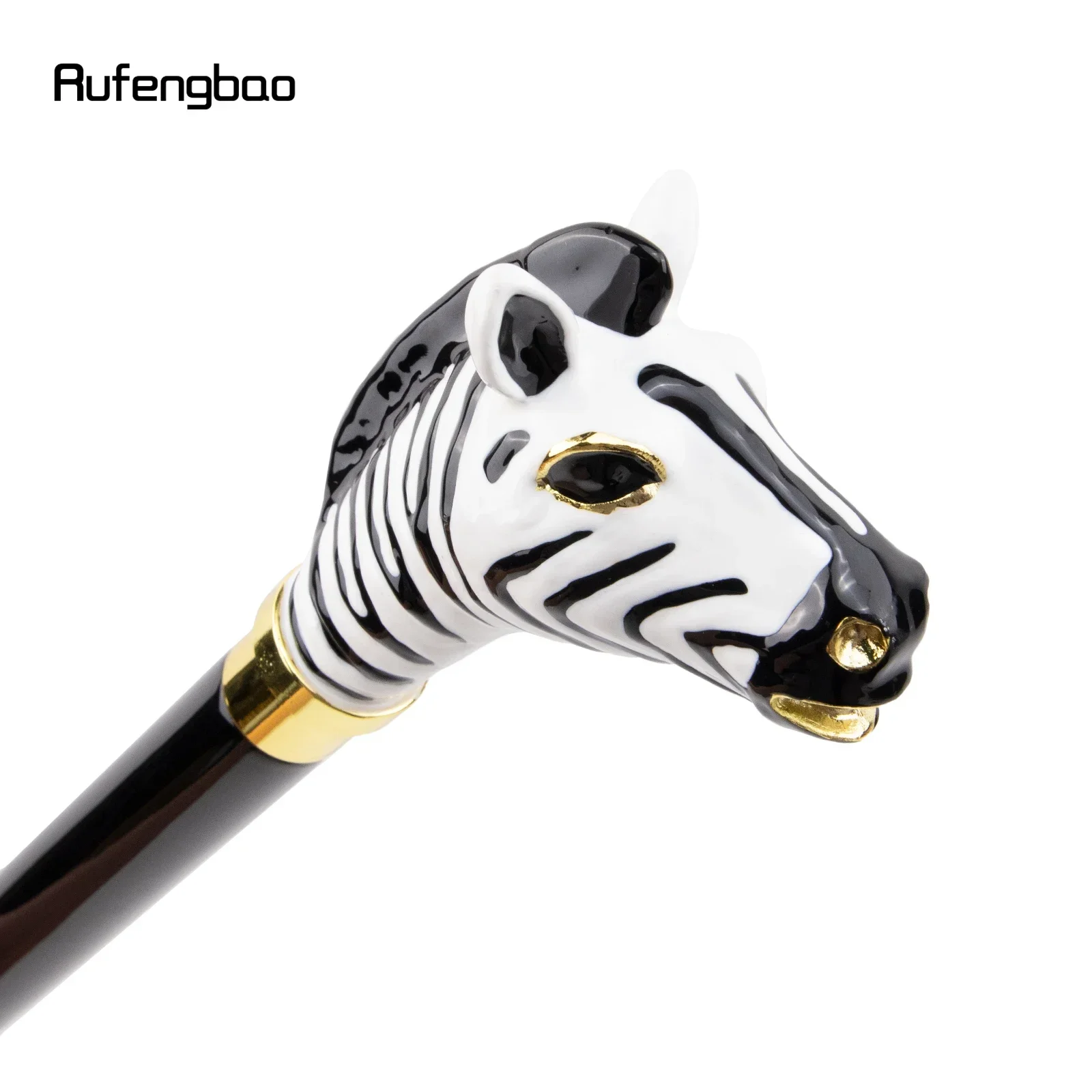 السيراميك زيبرا رئيس خشبي واحد مشترك موضة الخشب عصا للمشي ديكور حفلة عصا للمشي هالوين الصولجان العصا Crosier 96 سنتيمتر