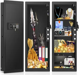 39.4" Tall Fireproof Wall Safes Between the Studs 16" Centers, Hidden Wall Safe with 3 Removable Shelf & Silent Mode, Heavy Duty