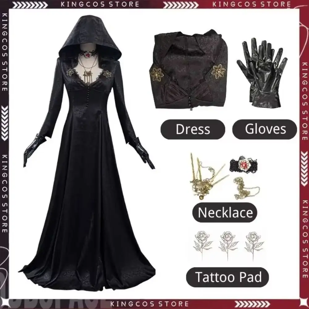 Moth Bela Lady Dimitrescu Village Cosplay Fantasy Costume Disguise for Women  Girls Female Dress Roleplay Halloween Carnival Suit - AliExpress 200000532