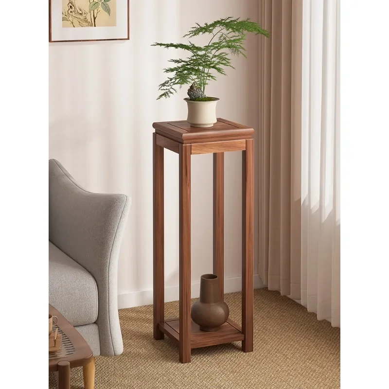 Chinese flower stand Solid wood Song Dynasty aesthetic bonsai display frame Living room Balcony Floor shelf Flower table