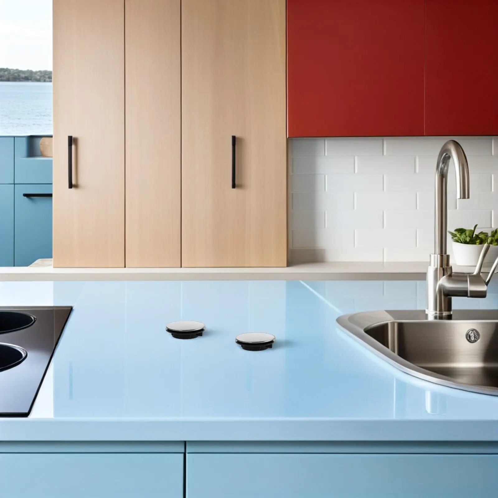 

5Pcs Stainless Steel Sink Hole Cover Plate for Kitchen Bathroom Countertop Faucet Sprayer Soap Dispenser Holes Decorative Cap