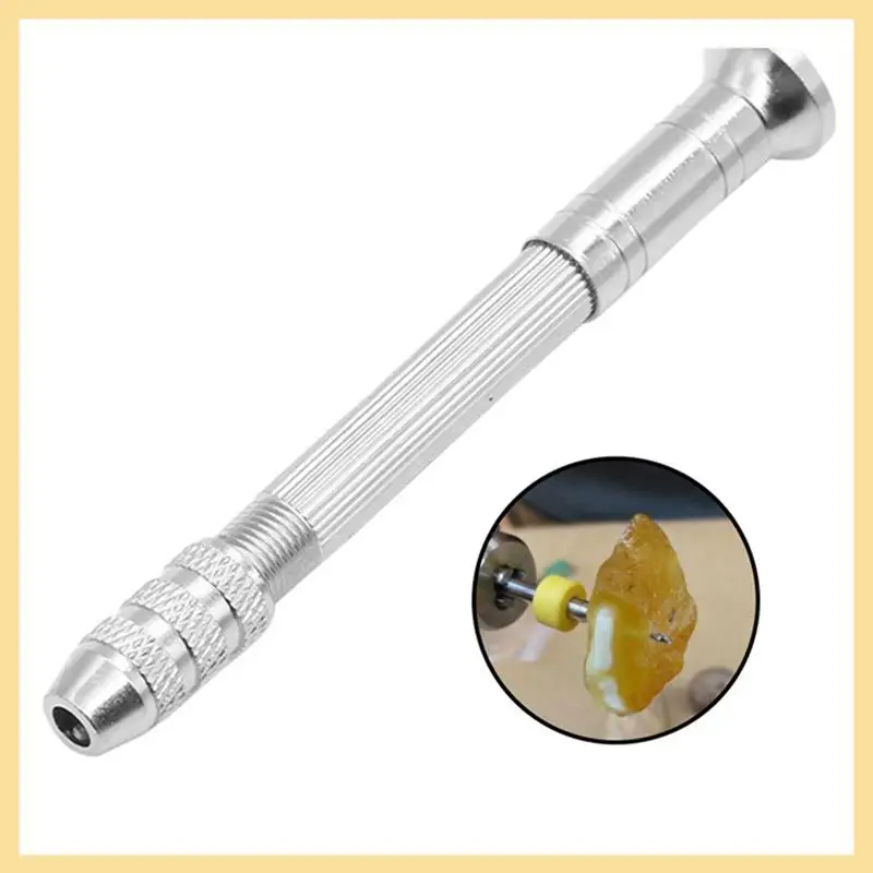 Серебряная ручная спиральная дрель, деревообрабатывающий ручной перфоратор, 0,8-3,0 мм, четырехголовая стальная ручка, оборудование для обслуживания часов, прочный