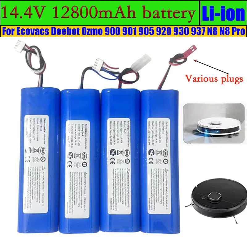12800mAh Replacement Battery for Ecovacs Deebot Ozmo 950, X1 Omni, X1 Turbo, X1 Plus, T8/T8+, T9/T9+, T10/T10+ Robot Vacuum Clea