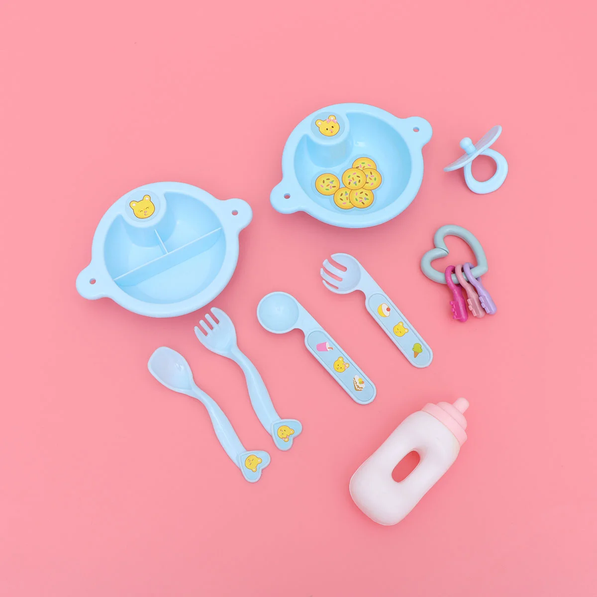 11 X85cm Feeding Tableware Simulation Childrens Toys Reborn Baby Dolls Kitchen Utensils