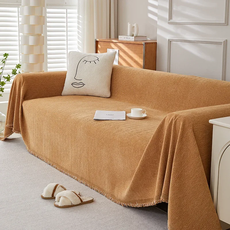 Thicken chenille cotton thread Sofa Cover Sofa Blanket simple cushion ins wind sand hair towel fashion lunch blanket Sofa Towel