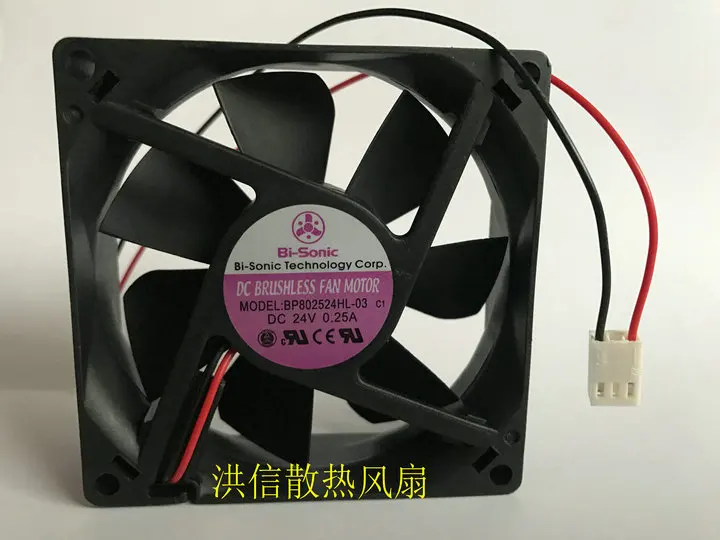 

Bi-Sonic BP802524HL-03 80 мм охлаждающий вентилятор постоянного тока 24 В 0,25 А 2-проводной 80x80x25 мм для компьютерной электроники
