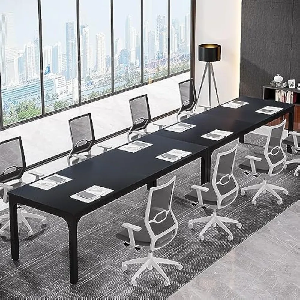 

78.74-Inch Conference Table Set of 2, 13FT Conference Room Table, Large Rectangle Meeting Seminar Table Set for 10-14 Person, L