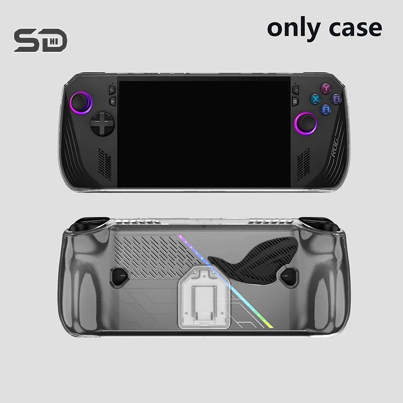 Clear Case For  ROG ALLY X Game Console Protective Cover With Bracket Shockproof Drop-proof TPU Soft Rubber Protective Shell