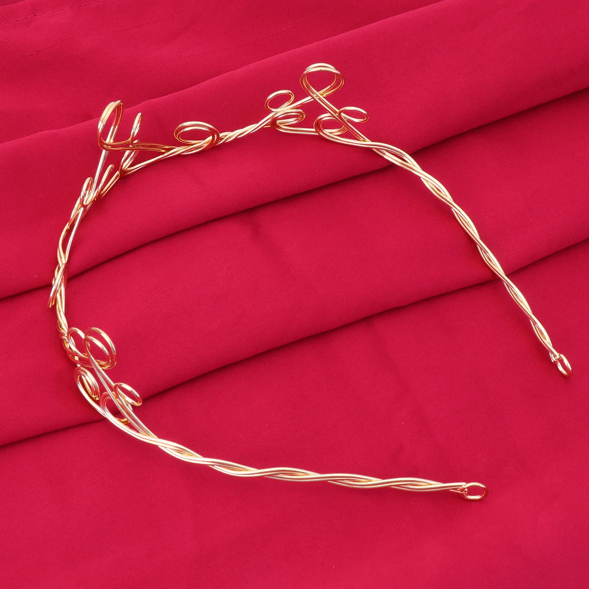 أنيقة الذهبي تاج الزفاف الزفاف إكسسوارات الشعر بسيطة تاج الدائرة نمط الزفاف تاج المرأة خوذة #1