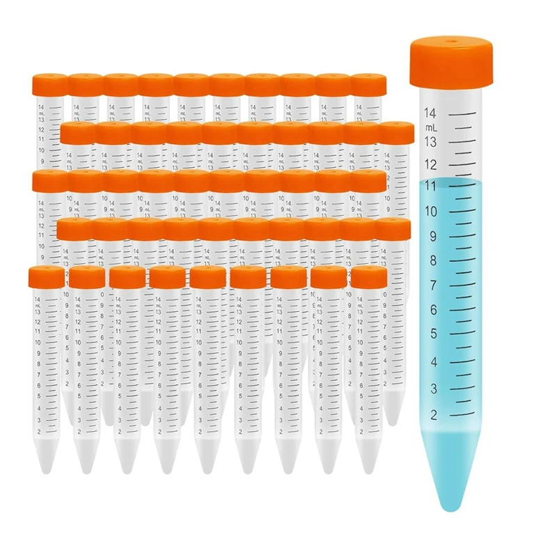 Conical Centrifuge Tubes, Polypropylene Test Tubes, Leak-Proof Screw Caps, Plastic Container With Graduated