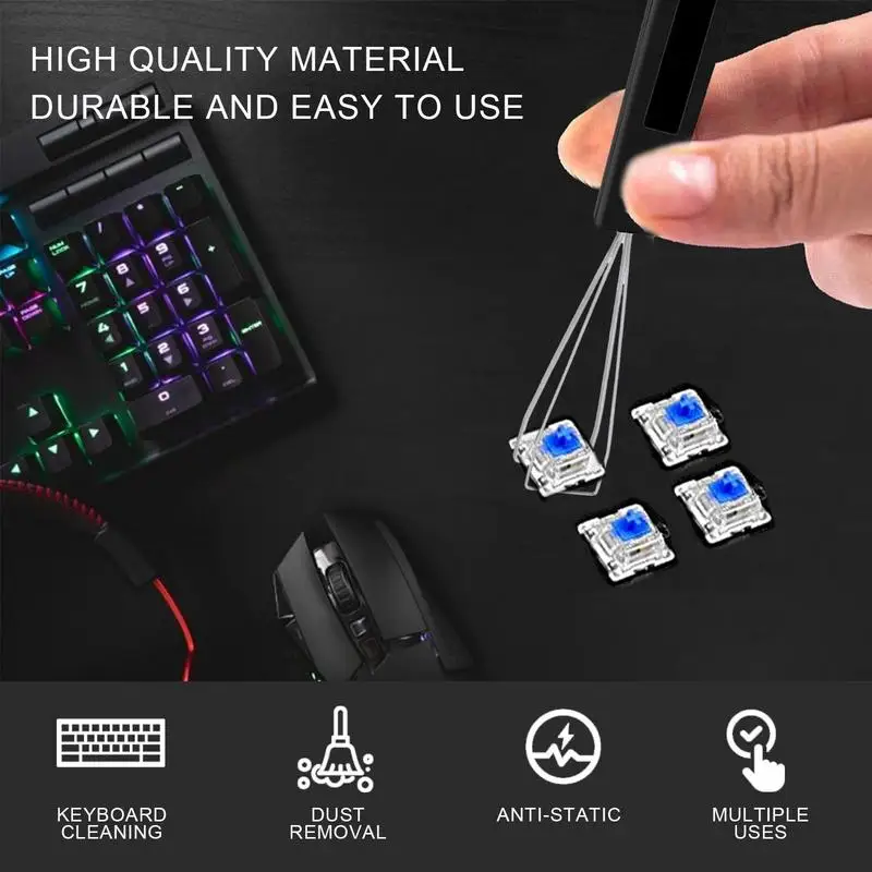 Keycap Puller For Mechanical Extractor Of Keycap With 2PCS Cleaning Brush Electronic Devices Fixing Kit Computer Repair Supplies
