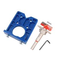 35mm Hinge Boring Jig Woodworking Hole Drilling Guide Locator with Fixture Aluminum Alloy Hole Opener Template Door Cabinets