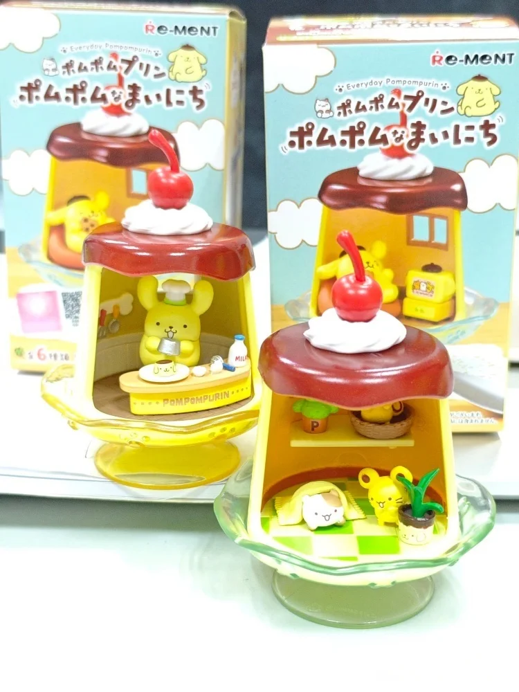 레멘트 블라인드 박스 푸딩 독 '매일' 테마 미니어처 장면 데스크탑 디스플레이 장난감 피규어 집 장식용