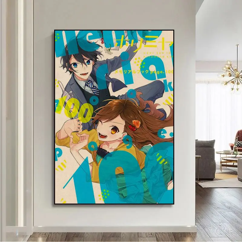 Japanese classic anime Horimiya Vintage Posters For Living Room Bar Decoration Kawaii room decor