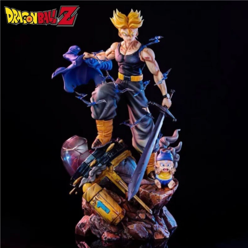 In Stock Dragon Ball Z Gk Shadow 48cm Model Play Scenes Trunks Time Machine Special Figure Ornaments Anime Peripheral Toys Gifts