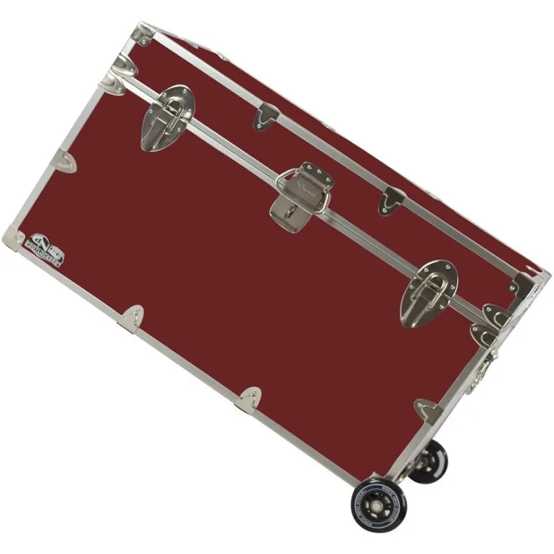 Trunk W/Wheels - Made in The USA - STEEL Footlocker for College Dorm Room & Summer Camp