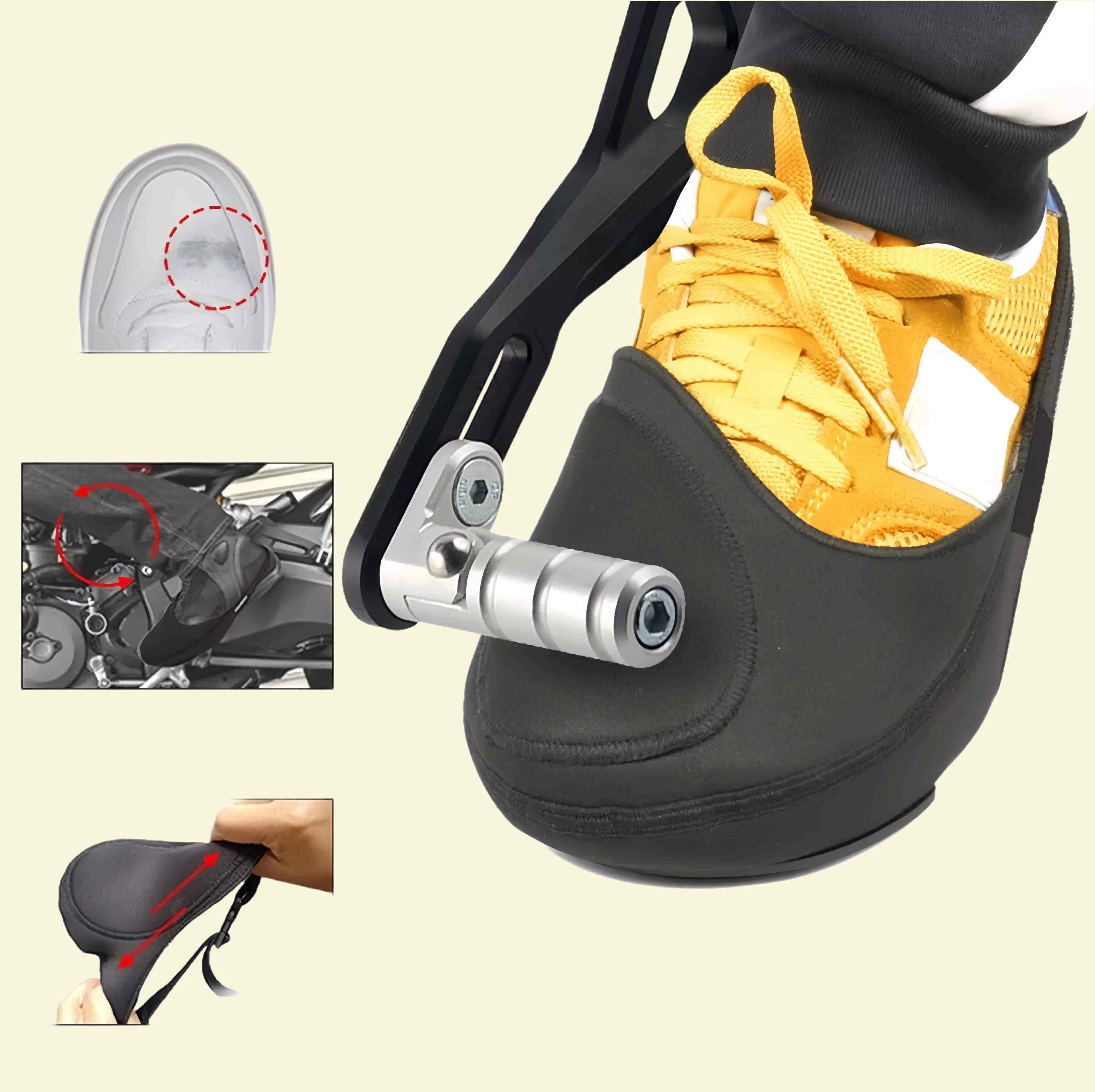 

Защита для мотоботинок: Противоскользящий водонепроницаемый чехол для переключателя передач, легкий, черный, для мотоциклетных ботинок