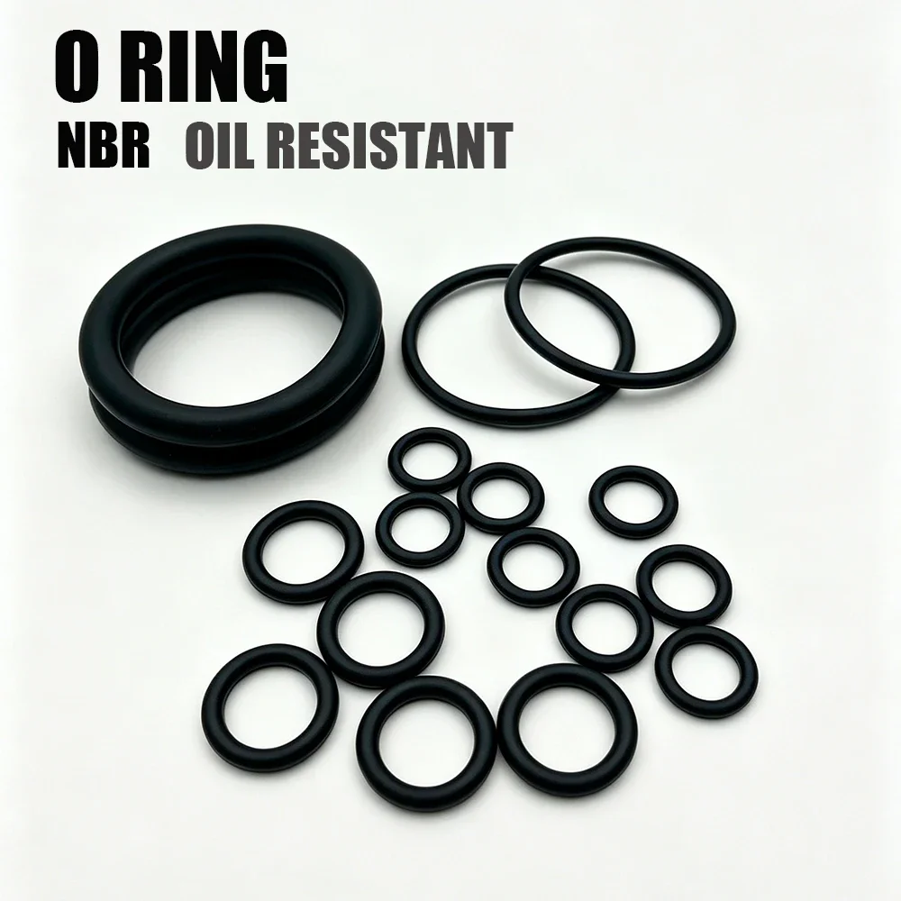 20 Pieces of NBR Rubber O-ring, CS 2mm, Inner Diameter 5-50mm, Durable Mechanical Equipment Maintenance Rubber Ring