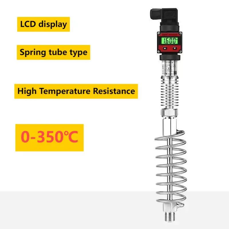 0-200℃ 0-350℃ Pressure Transmitter 4-20mA Output Pressure Gauge Digital Display 10bar 40bar LCD Pressure Sensor 0-10V