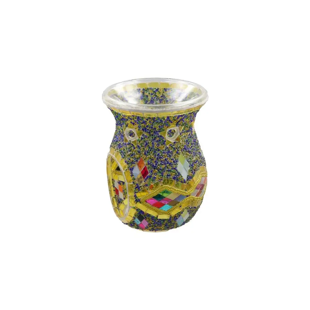 Mosaic Glass Aroma Candle Holder Classic Durable Incense Aromatherapy Oil Diffuser Colorful Romantic Stained Glass Aroma Lamp